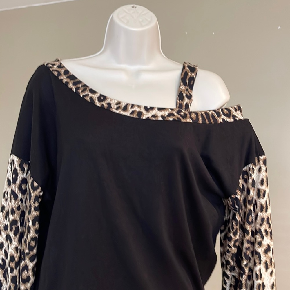 Cheetah off shoulder top